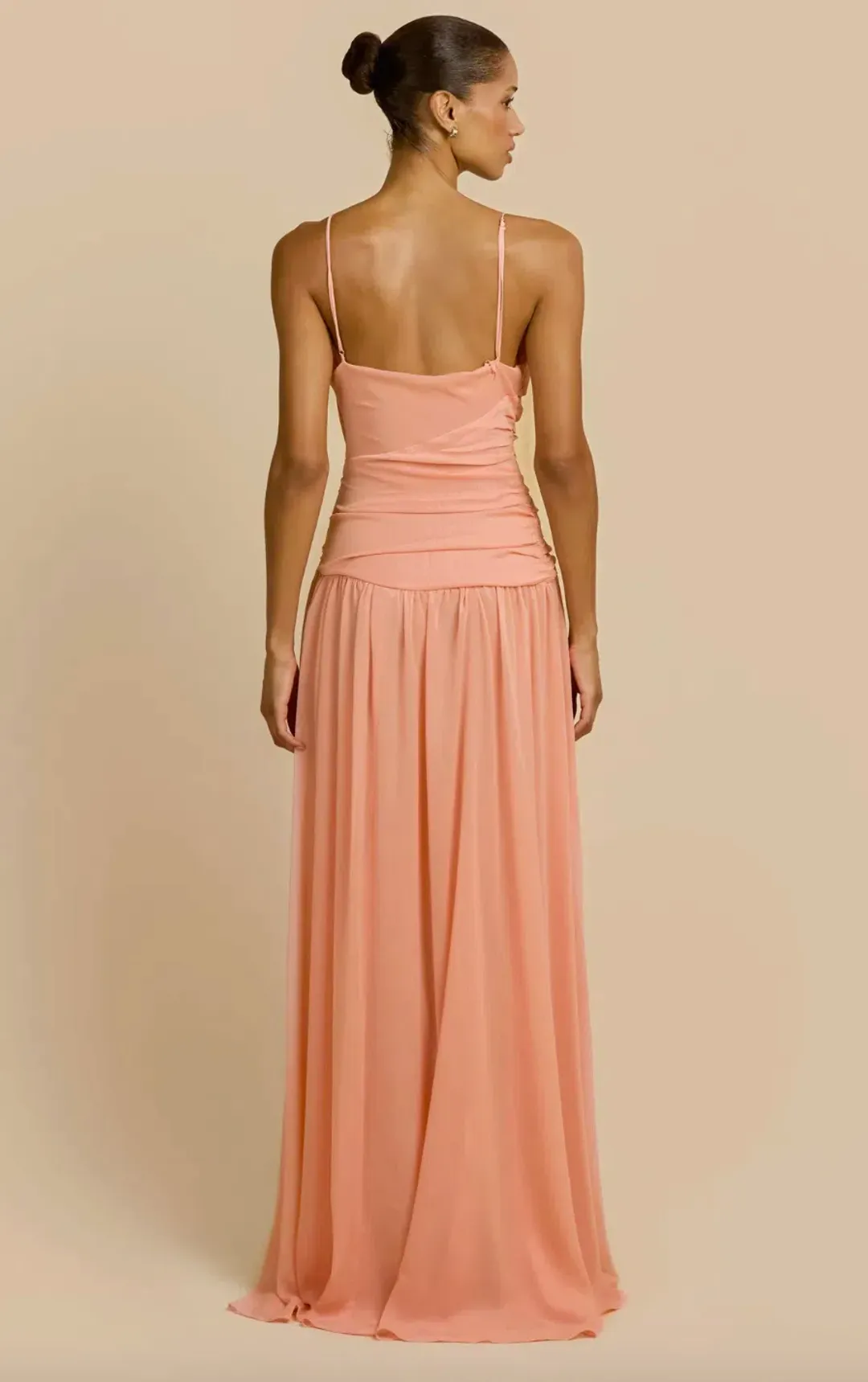 Arcina ori, DELILAH DRESS, peach, size 6  for rent on The Volte - main image