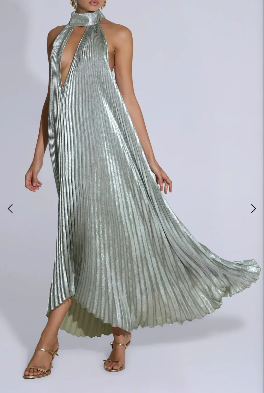 Lidee Opera Gown- Sage Shimmer  for rent on The Volte - main image