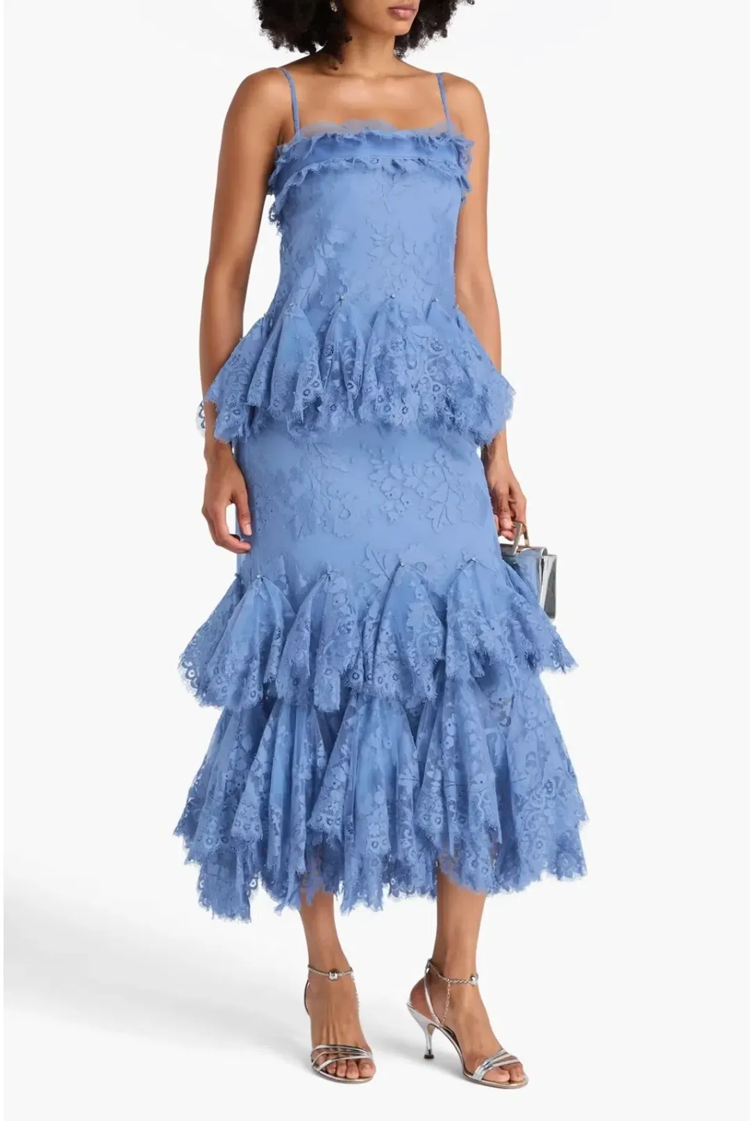 Zimmermann Eden Lace Handkerchief Dress Blue Size 1/AU10 for rent on The Volte - main image