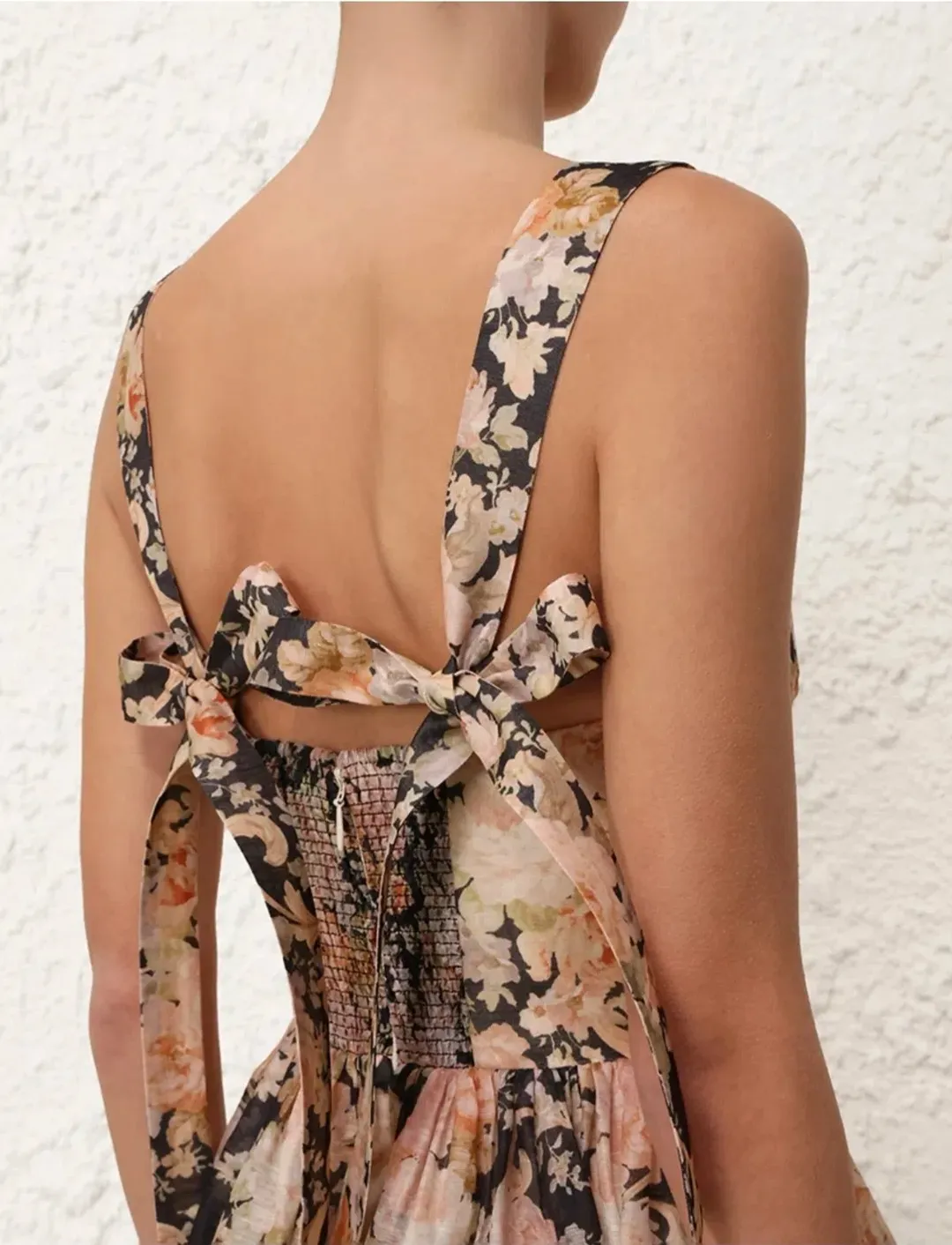 Zimmermann Illustration Midi Dress Tea Rococo Floral Size 3/AU14 for rent on The Volte - main image