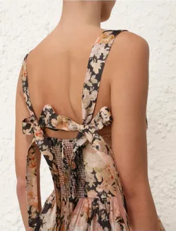 Zimmermann Illustration Midi Dress Tea Rococo Floral Size 3/AU14 for rent on The Volte - image 6
