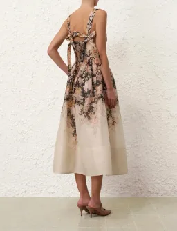 Zimmermann Illustration Midi Dress Tea Rococo Floral Size 3/AU14 for rent on The Volte - image 5