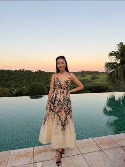 Zimmermann Illustration Midi Dress Tea Rococo Floral Size 3/AU14 for rent on The Volte - image 7