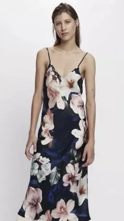 SILK LAUNDRY Lillies Dress Floral 90s Slip MIDI Silk s.L   for rent on The Volte - image 1