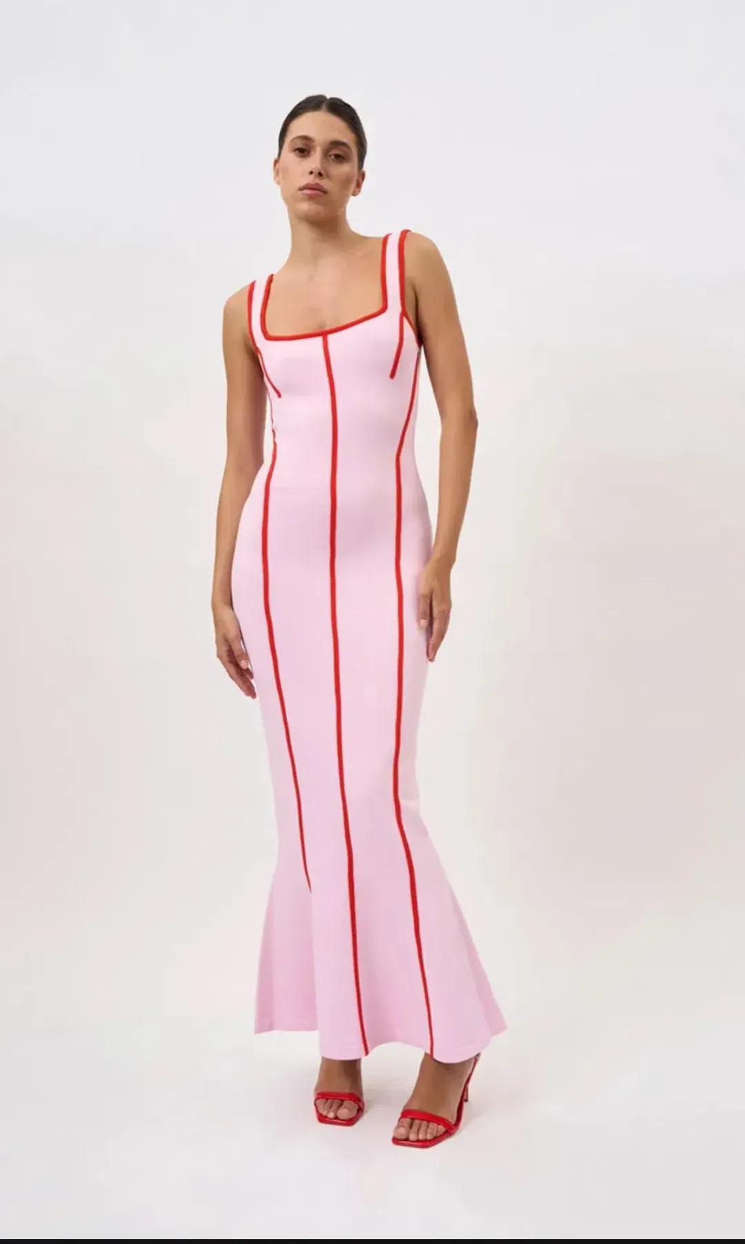 BY JOHNNY BELLE CONTRAST PIPE KNIT DRESS for rent on The Volte - main image