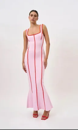 BY JOHNNY BELLE CONTRAST PIPE KNIT DRESS for rent on The Volte - image 1