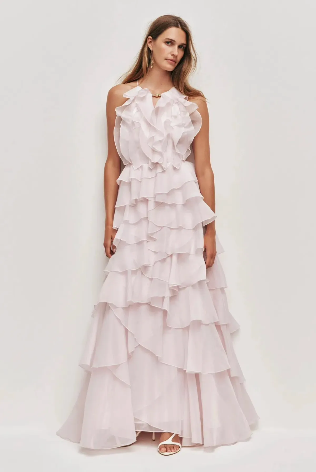 Aje Cleo Gown in Pastel Pink Size 10 for rent on The Volte - main image