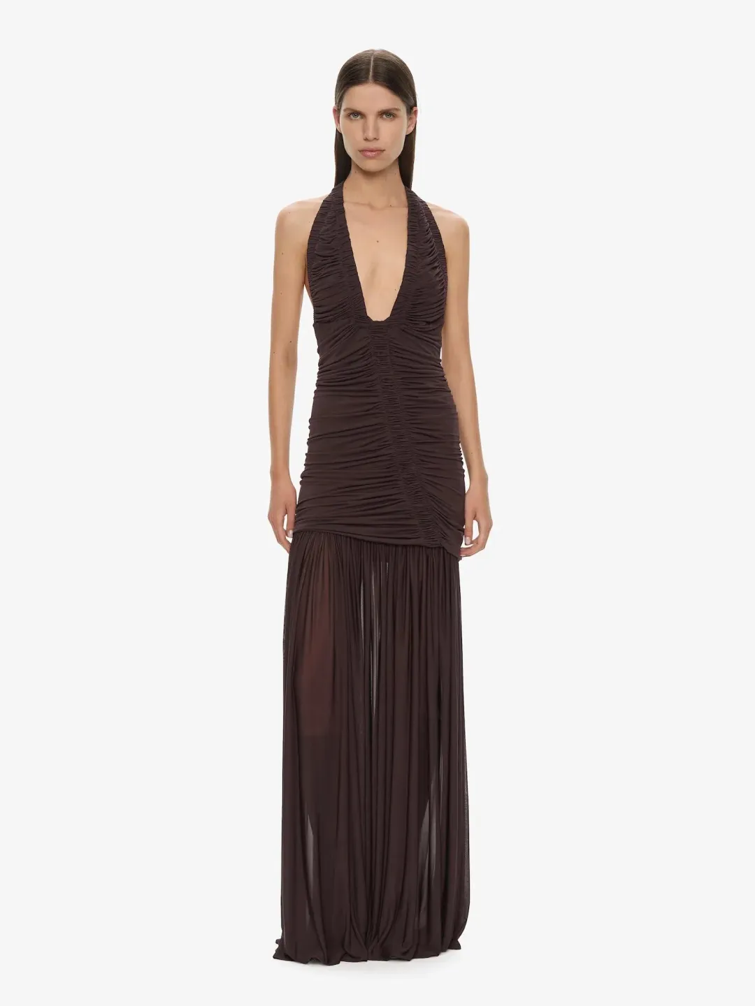 Christopher Esber Orion Gown in Malbec - Chocolate Size AU 6 for rent on The Volte - main image
