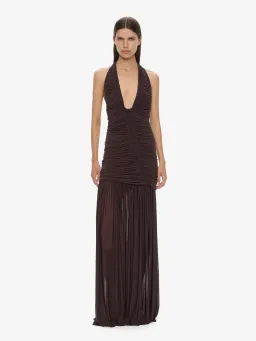 Christopher Esber Orion Gown in Malbec - Chocolate Size AU 10 for rent on The Volte - image 7