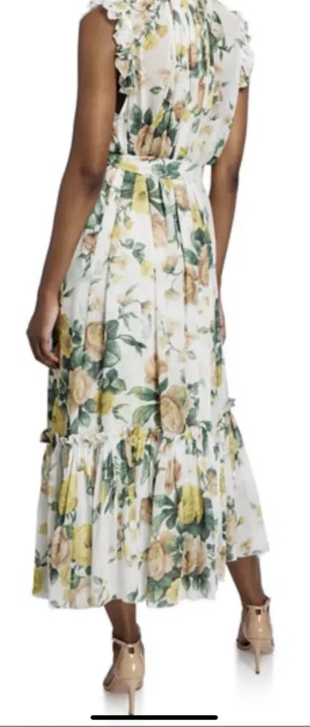 Zimmermann White Green Zippy Print Dress Size 2 (AU10-12) for rent on The Volte - main image