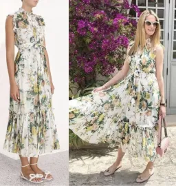 Zimmermann White Green Zippy Print Dress Size 2 (AU10-12) for rent on The Volte - image 4