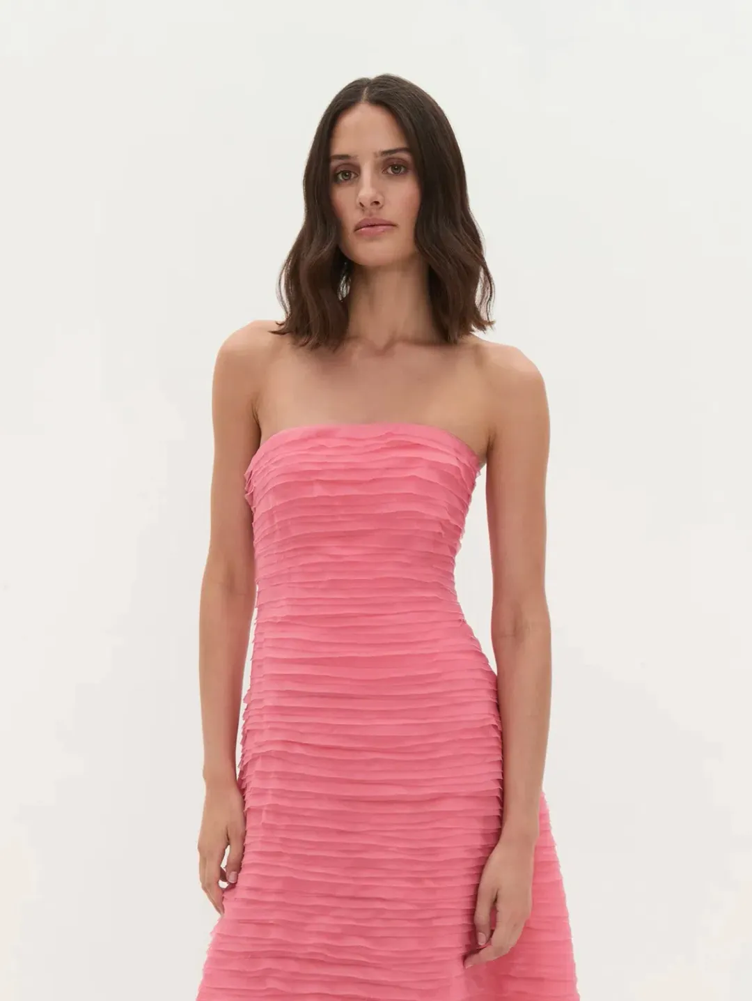 AJE Soundscape Maxi Dress in Guava Pink Size 12 for rent on The Volte - main image