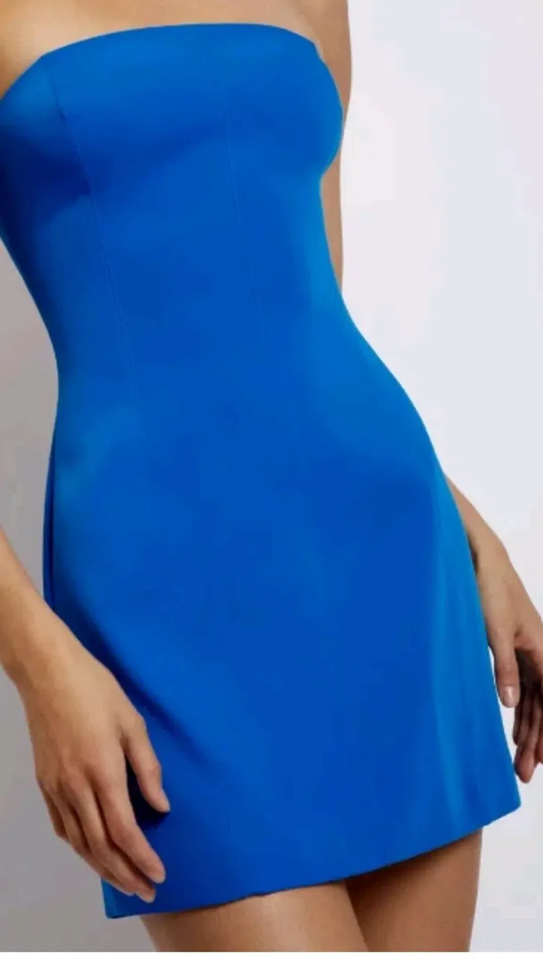 MESHKI MACI Crepe Mini Dress Cobalt Blue XXXL for rent on The Volte - main image