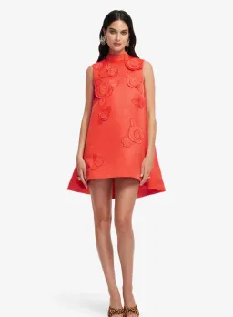 Leo Lin Fallon Appliqué Floral Mini Dress Saffron Size 16 for rent on The Volte - image 3