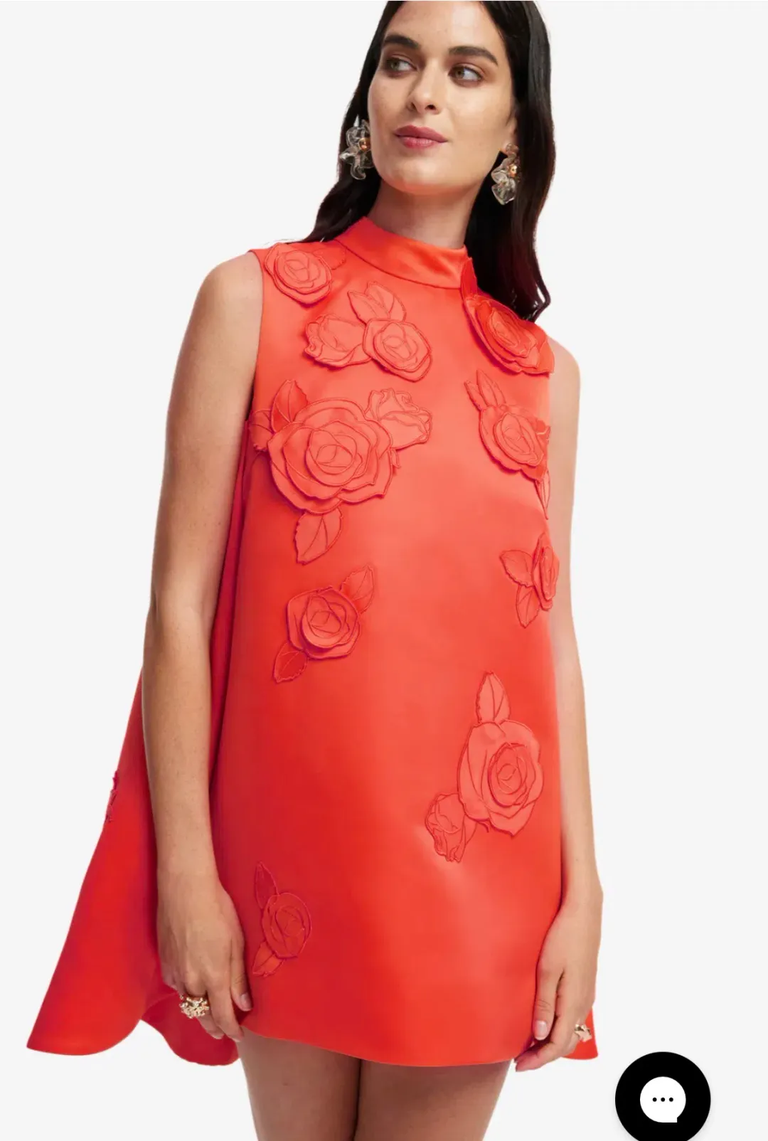 Leo Lin Fallon Appliqué Floral Mini Dress Saffron Size 16 for rent on The Volte - main image