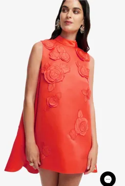 Leo Lin Fallon Appliqué Floral Mini Dress Saffron Size 16 for rent on The Volte - image 6