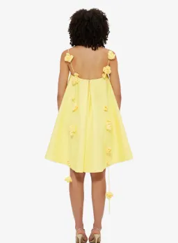 Leo Lin Fiona Rose Mini Dress Sorbet Yellow Size 14 for rent on The Volte - image 4