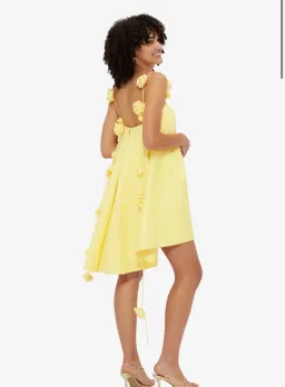Leo Lin Fiona Rose Mini Dress Sorbet Yellow Size 14 for rent on The Volte - image 2