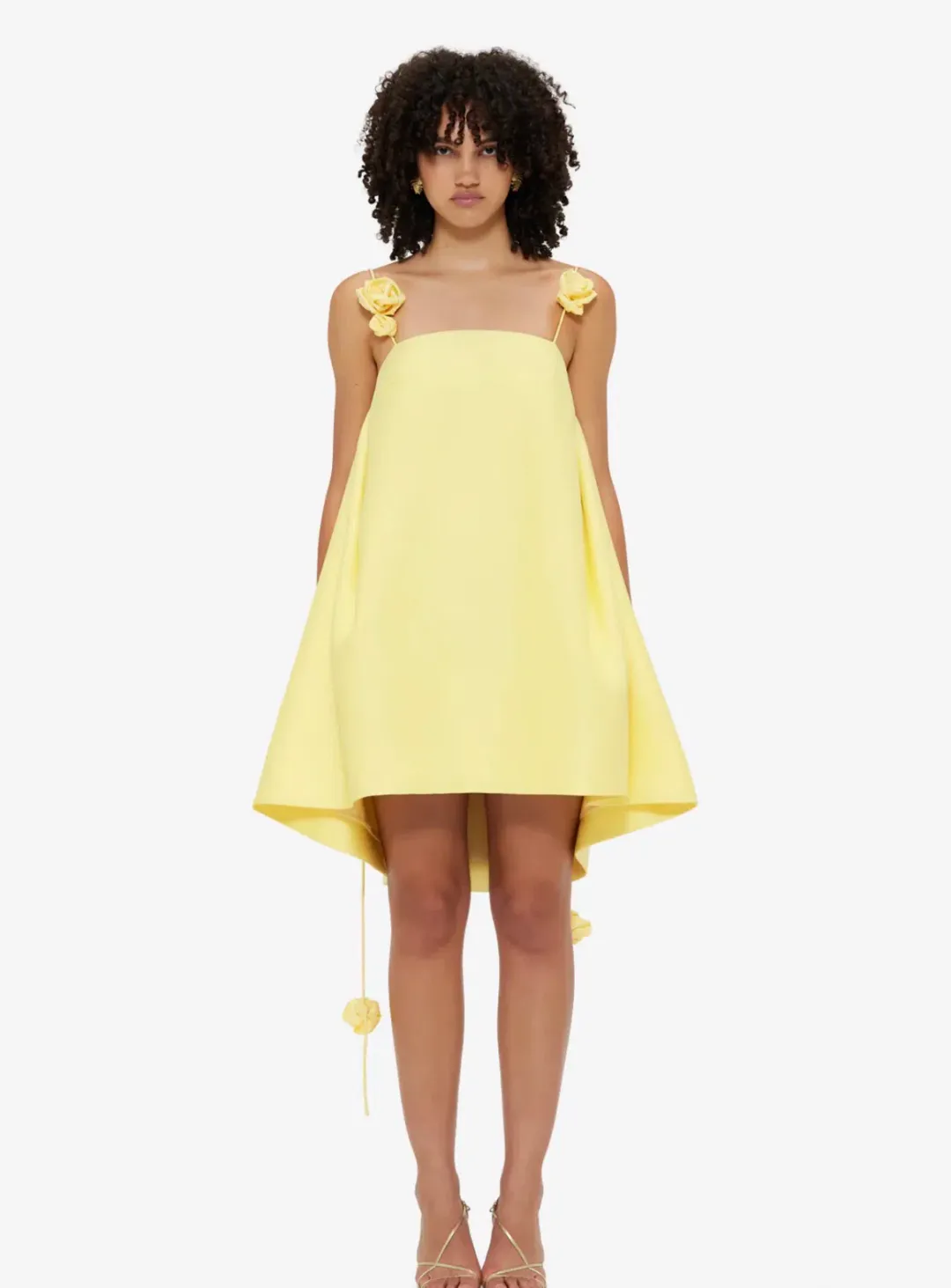 Leo Lin Fiona Rose Mini Dress Sorbet Yellow Size 14 for rent on The Volte - main image