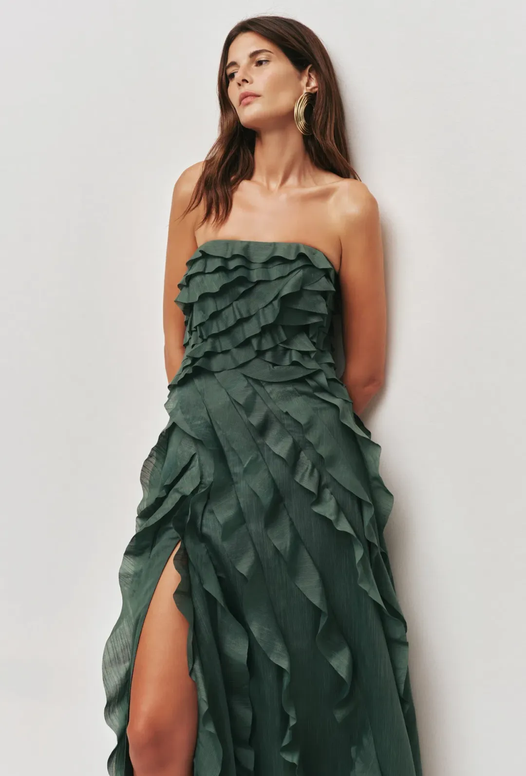 Aje Allairie Gown Size 16 Forest Green  for rent on The Volte - main image