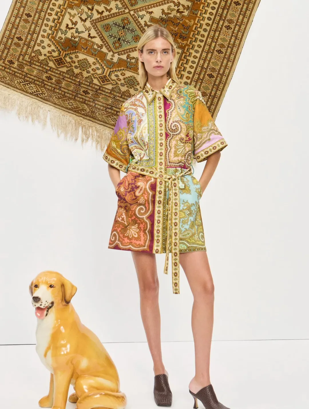 Alemais Clemenza Spliced Mini Dress size 14 for rent on The Volte - main image