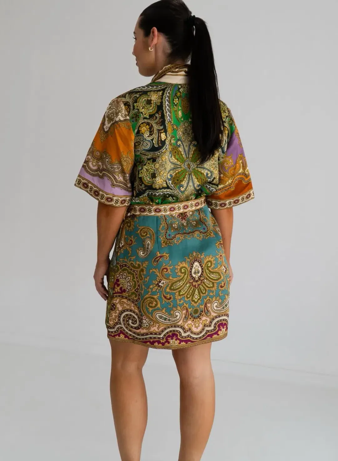 Alemais Clemenza Spliced Mini Dress size 14 for rent on The Volte - main image