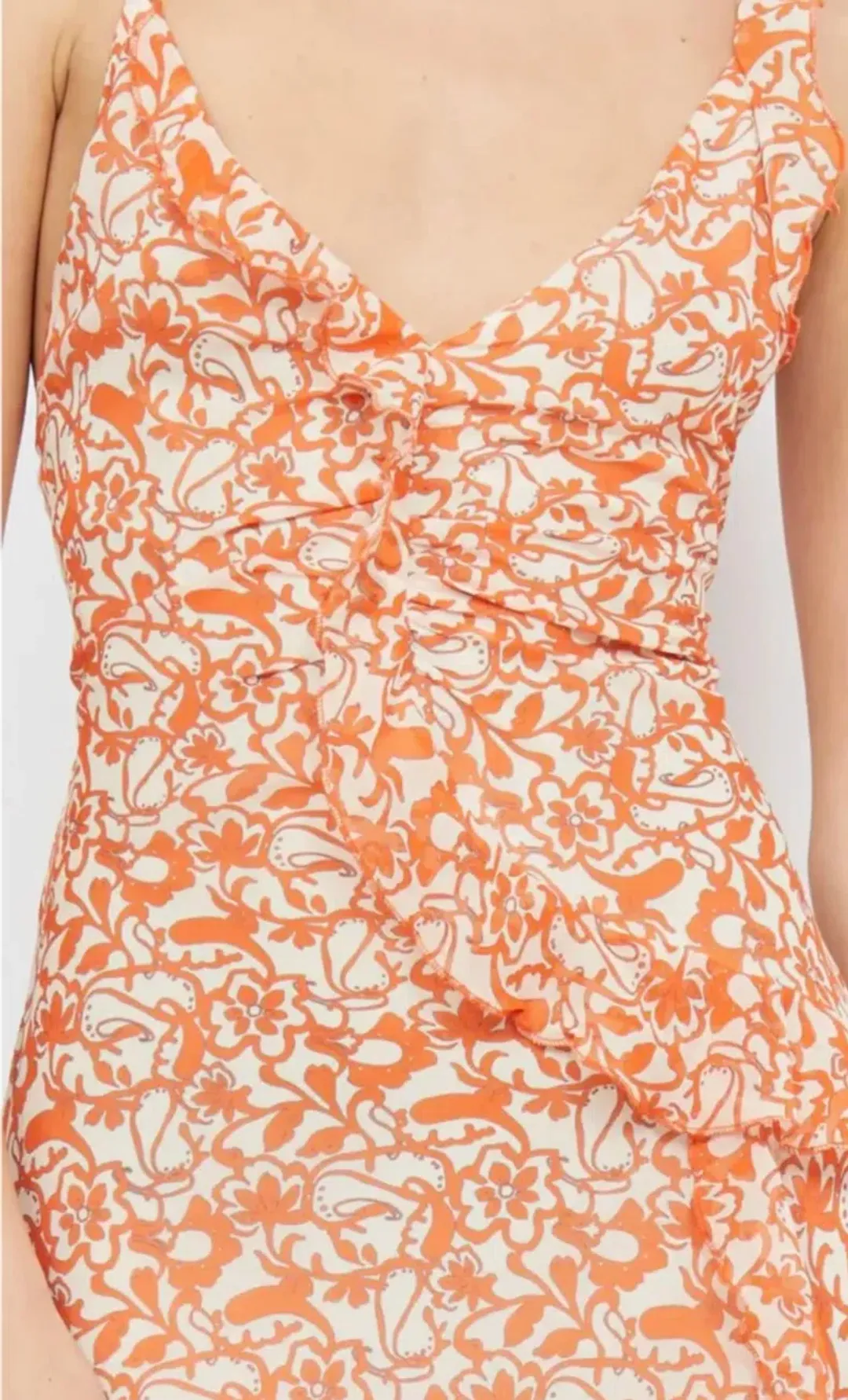 Bec & Bridge Firefly Frill Maxi Maxi orange floral size 8 for rent on The Volte - main image