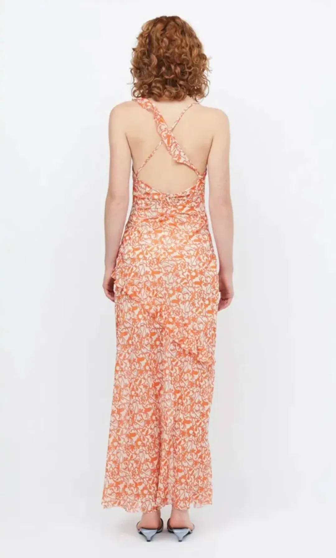 Bec & Bridge Firefly Frill Maxi Maxi orange floral size 8 for rent on The Volte - main image