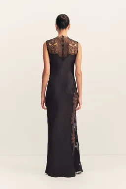 Shona Joy Jamila Lace High Neck Maxi Dress Black Size AU 8 for rent on The Volte - image 2