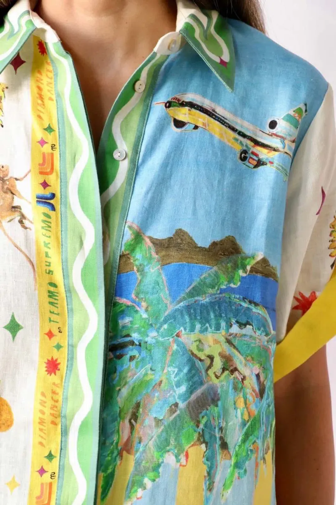 ALEMAIS All Aboard Linen Shirt and Skirt Set Size 10 AU for rent on The Volte - main image