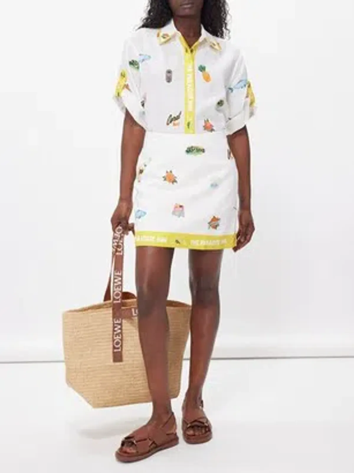 ALEMAIS Blue Marlin Embroidered Shirt & Skirt Set Size 10 AU for rent on The Volte - main image