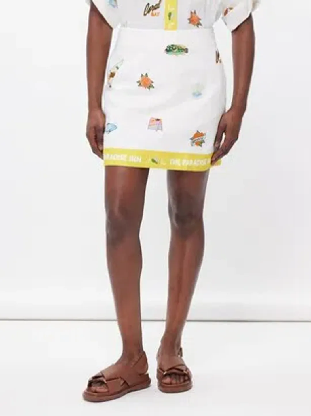 ALEMAIS Blue Marlin Embroidered Shirt & Skirt Set Size 10 AU for rent on The Volte - main image