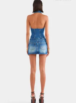 Venroy Denim halter dress  for rent on The Volte - image 4