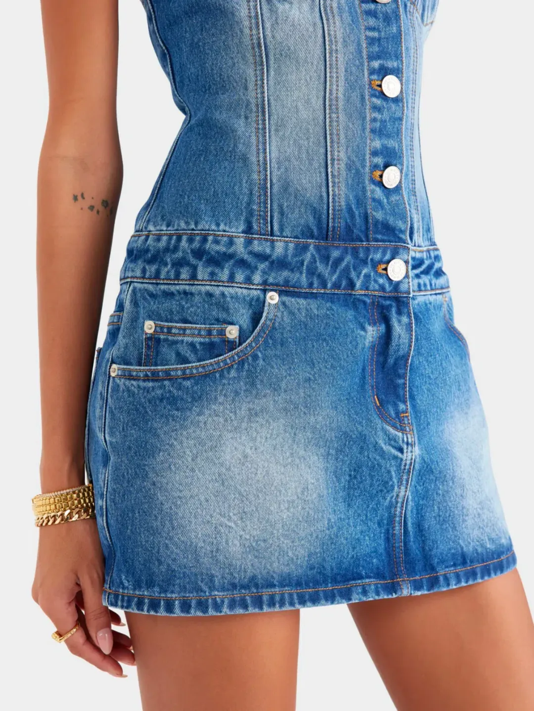 Venroy Denim halter dress  for rent on The Volte - main image