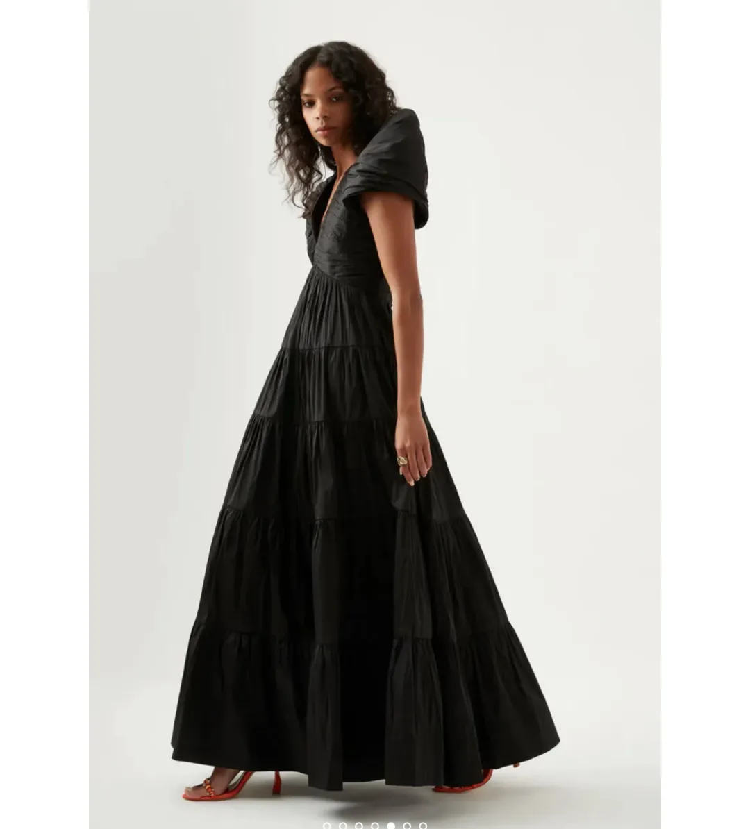 Aje Statuesque Tiered Gown Black Size 14 for rent on The Volte - main image
