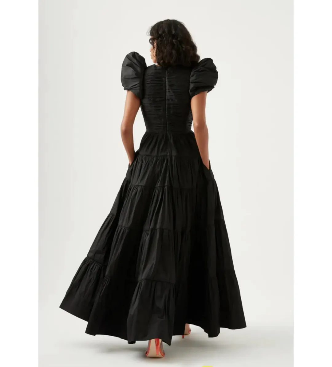 Aje Statuesque Tiered Gown Black Size 14 for rent on The Volte - main image