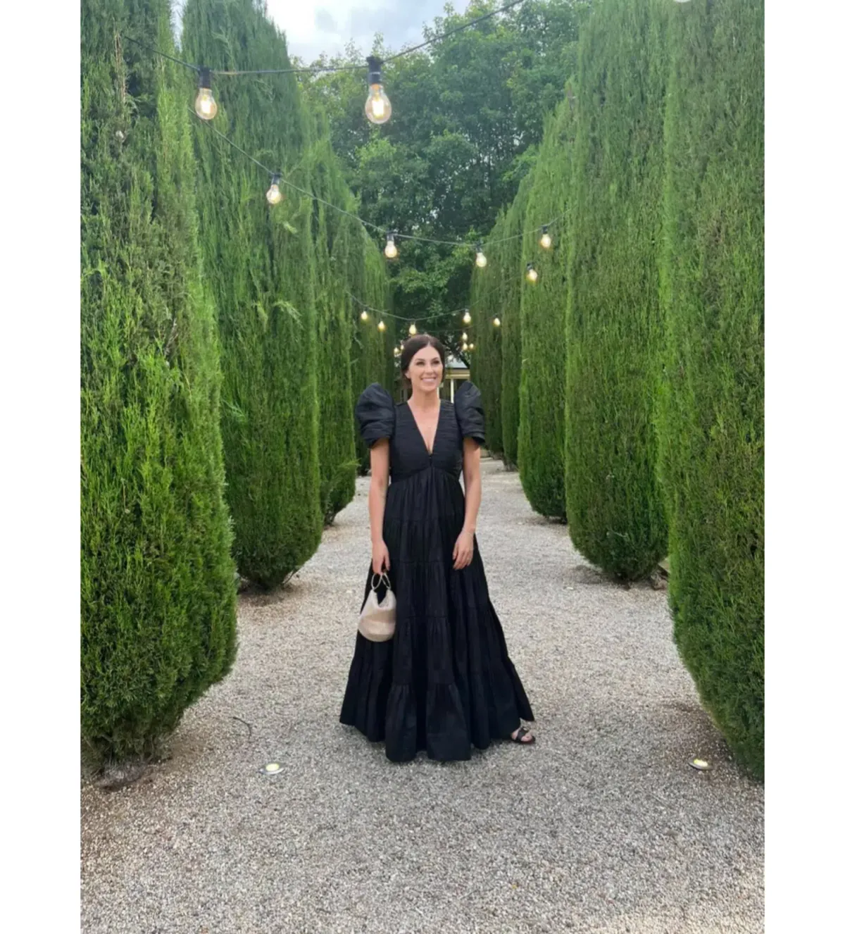 Aje Statuesque Tiered Gown Black Size 14 for rent on The Volte - main image