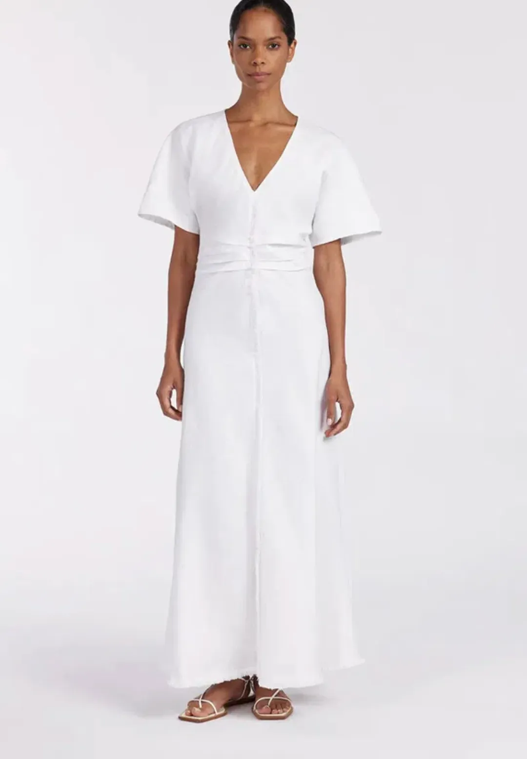 ZAHARA WHITE FRINGED MIDI DRESS for rent on The Volte - main image