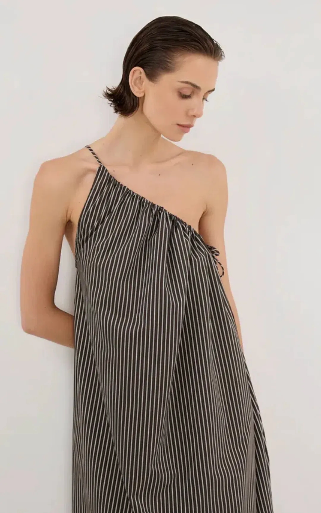 PALMA BITTER CHOC SILK BLEND MIDI DRESS for rent on The Volte - main image