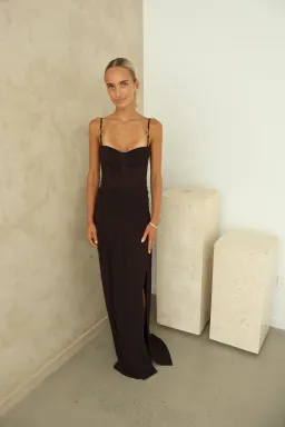 Manning Cartell Double Time Pleat Maxi Dress Dark Chocolate Size 6 for rent on The Volte - image 15