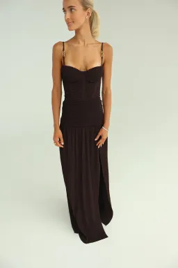 Manning Cartell Double Time Pleat Maxi Dress Dark Chocolate Size 6 for rent on The Volte - image 5