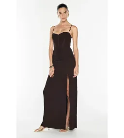 Manning Cartell Double Time Pleat Maxi Dress Dark Chocolate Size 10 for rent on The Volte - image 3