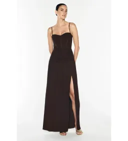 Manning Cartell Double Time Pleat Maxi Dress Dark Chocolate Size 10 for rent on The Volte - image 1