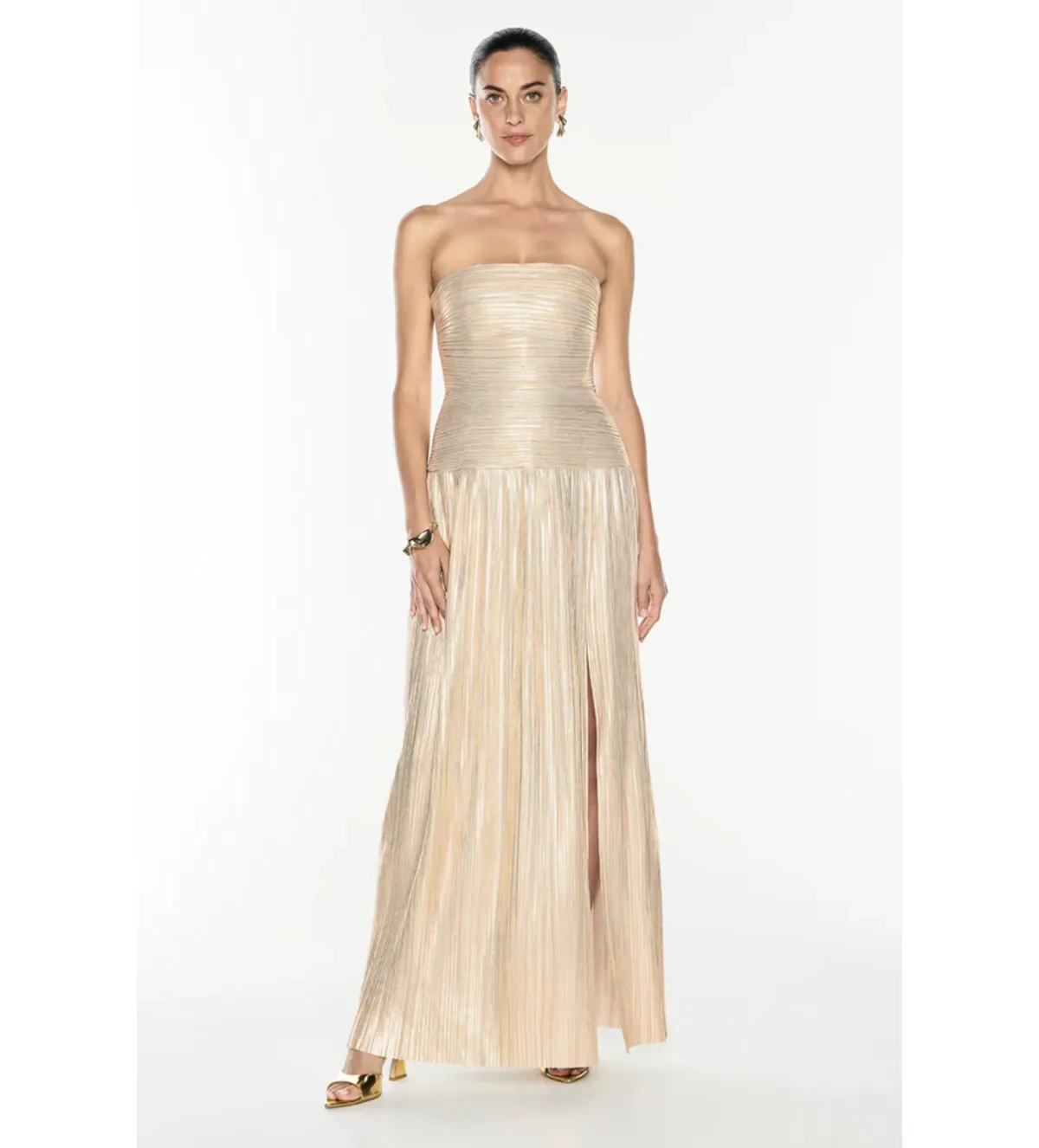 Manning Cartell Love And Lustre Maxi Dress Gold Size 6 for rent on The Volte - main image