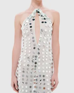 Misha The Mirror Bead Maxi Dress in Mint Size 8 for rent on The Volte - image 2