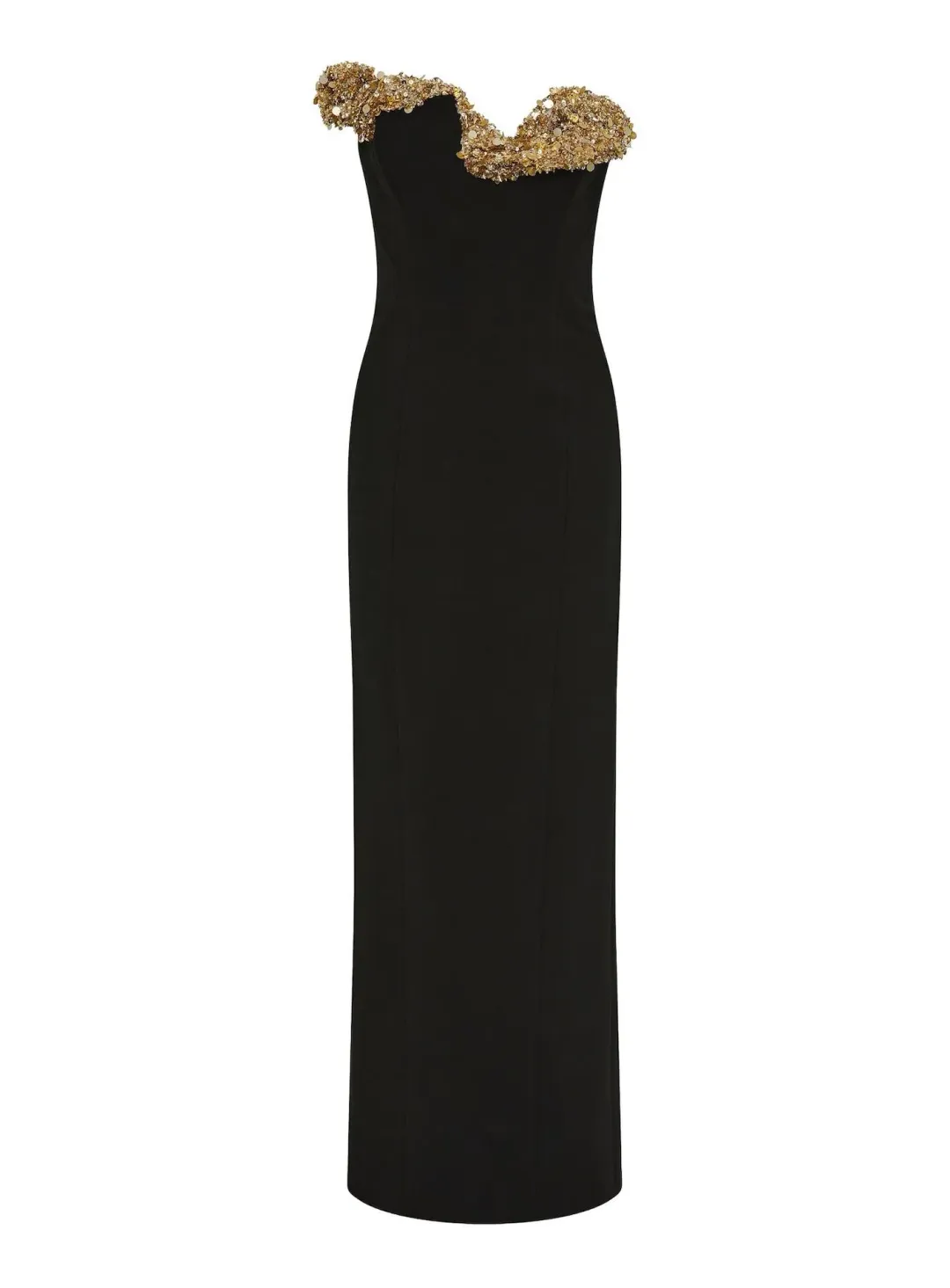 Rachel Gilbert Lucca Maxi Gown in Black/Gold Size 6 for rent on The Volte - main image