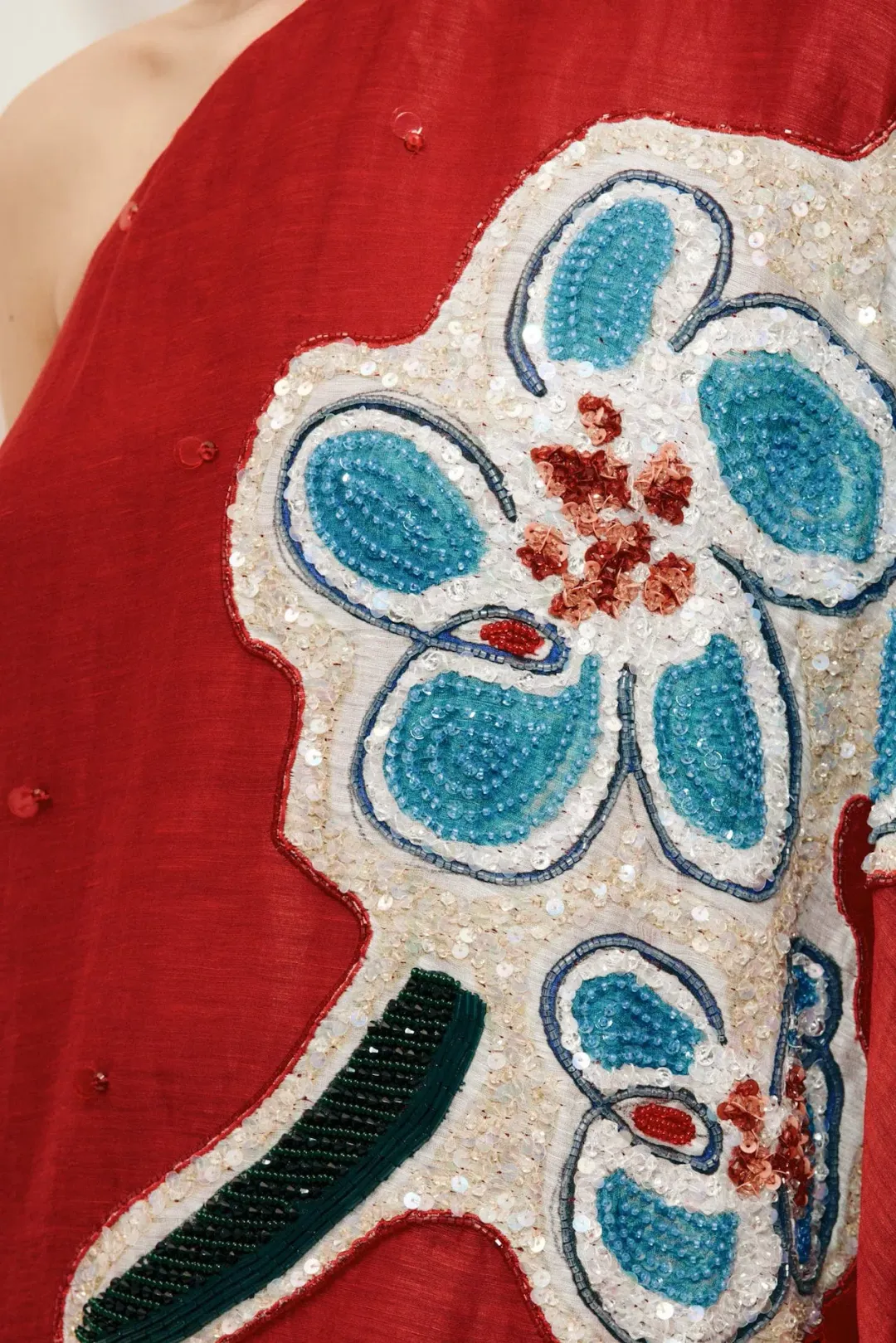 Alemais Scarlet Embellished Asymmetric Mini Gown Red Size 8 for rent on The Volte - main image