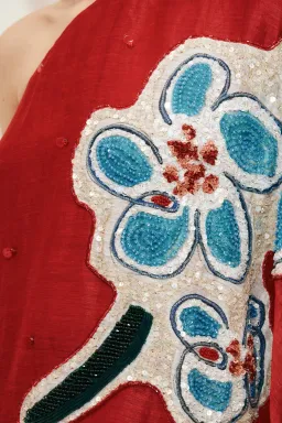 Alemais Scarlet Embellished Asymmetric Mini Gown Red Size 8 for rent on The Volte - image 2