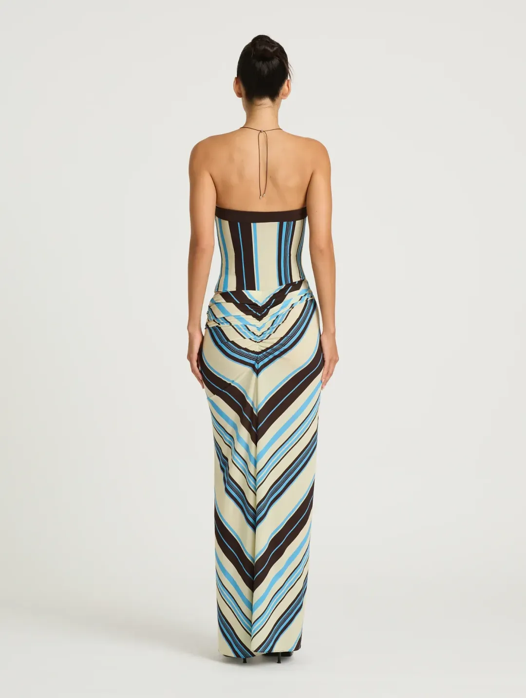 Benni Rumi Strapless Maxi Dress size 14 Ocean Stripe for rent on The Volte - main image