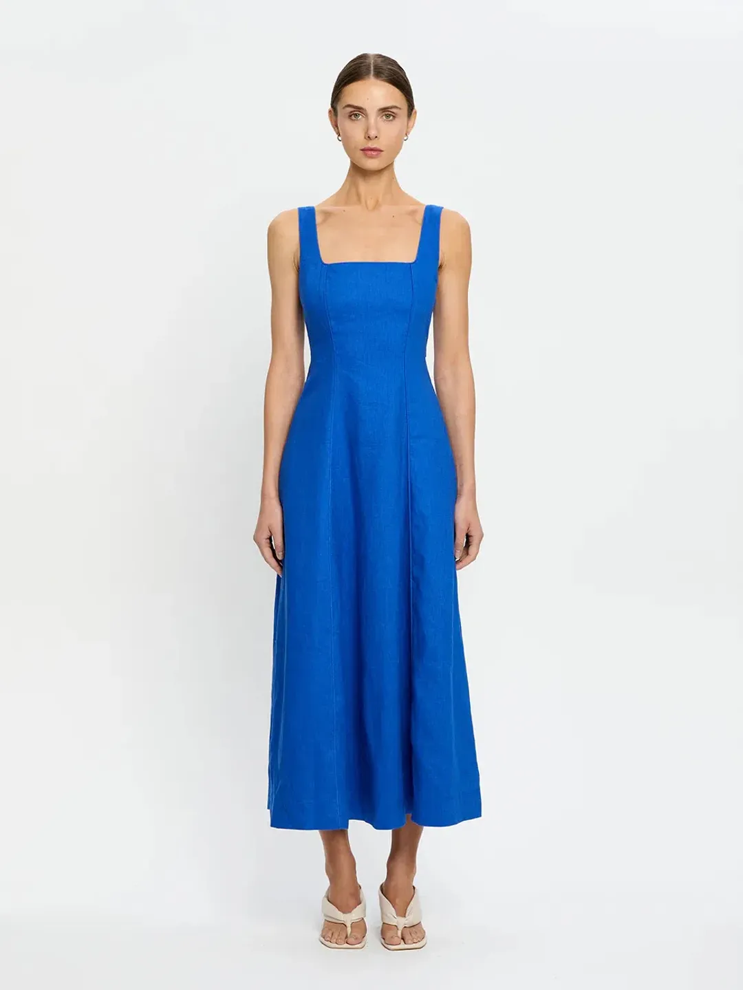 Kivari Elise Midi Dress; cobalt blue; size 10  for rent on The Volte - main image